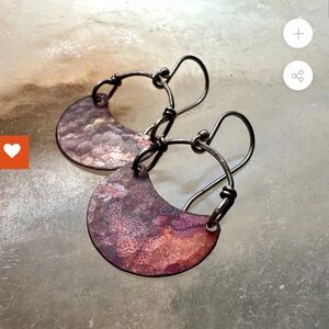 Handcrafted Copper Crescent Earrings